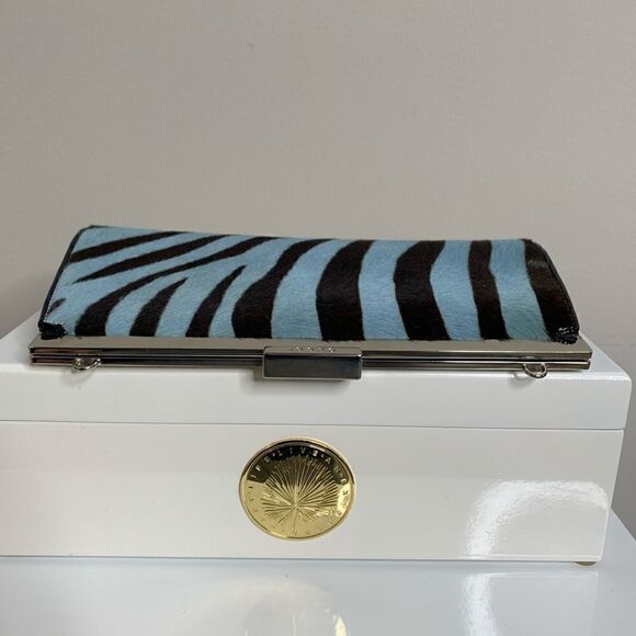Gucci Pony Hair Clutch - Zebra - Brown and Blue - Picture 4 of 13